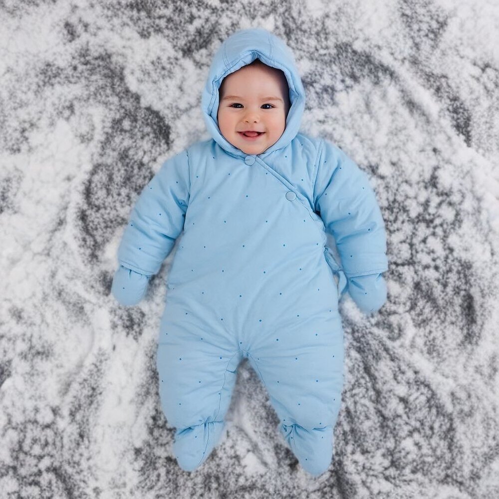 London Fog Baby’s Snuggle Footed Snowsuit Hooded One Piece Snow Bib Suit 3/6M